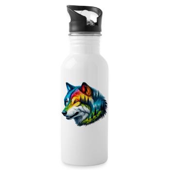 Loup - Gourde avec paille intégrée - blanc - Droite