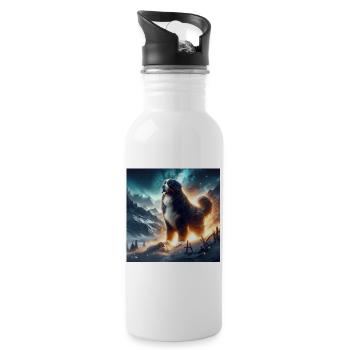 Bernese mountain dog - Water bottle with straw - white - Right