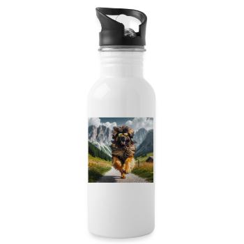 Leonberger Art - Water bottle with straw - white - Right