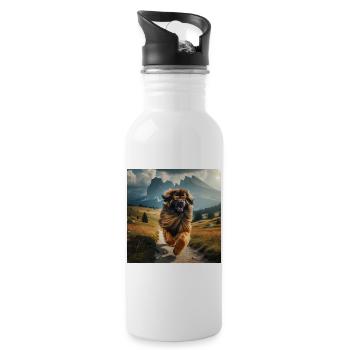 Leonberger Art - Water bottle with straw - white - Right