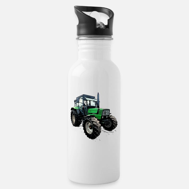 Traktor DX 4.31 - Trinkflasche mit integriertem Trinkhalm - Weiß