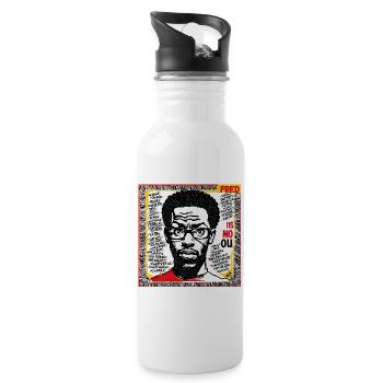 Fred - Pop Art - Trinkflasche mit integriertem Trinkhalm - Weiß - Rechts