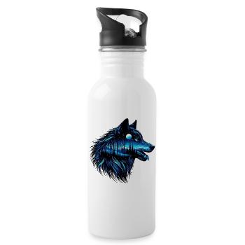 Loup - Gourde avec paille intégrée - blanc - Droite