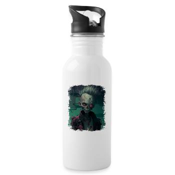 Alien Zombie Punk - Water bottle with straw - white - Right