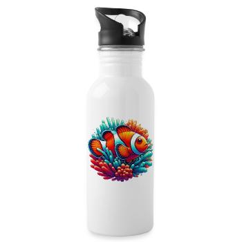 Clownfish - Water bottle with straw - white - Right