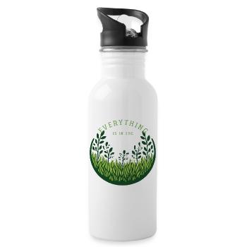 denglisch sprüche everything in the green area - Trinkflasche mit integriertem Trinkhalm - Weiß - Rechts