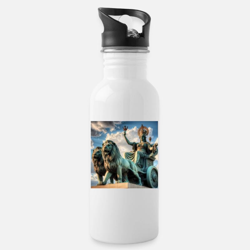 Göttin Kybele - Trinkflasche mit integriertem Trinkhalm - Weiß
