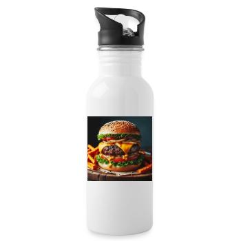 Burger complet - Gourde avec paille intégrée - blanc - Droite