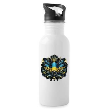 Ukraine Drapeau ukrainien Drapeau Liberté - Gourde avec paille intégrée - blanc - Droite