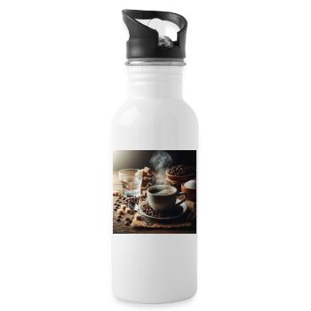 Cup of coffee - Water bottle with straw - white - Right