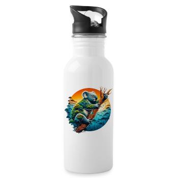 Koala - Trinkflasche mit integriertem Trinkhalm - Weiß - Rechts