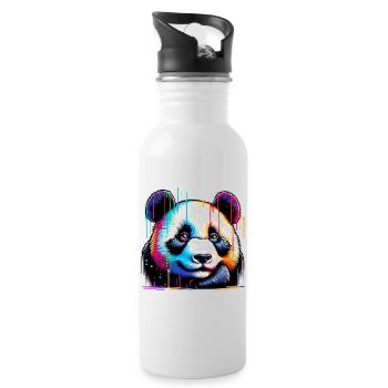 Panda - Gourde avec paille intégrée - blanc - Droite