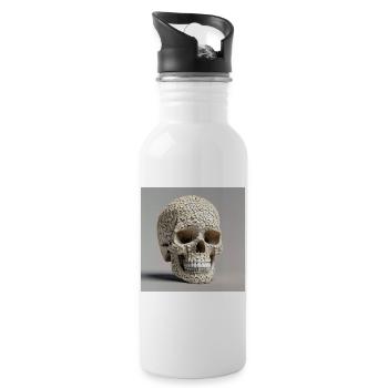 Skull Number 63 - Water bottle with straw - white - Right