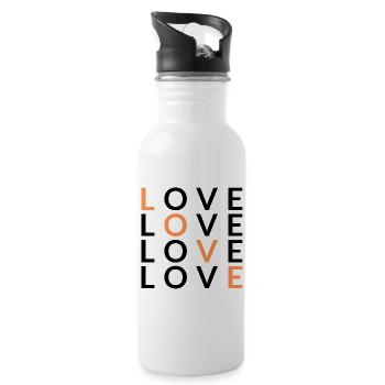 4 LOVE orange - Trinkflasche mit integriertem Trinkhalm - Weiß - Rechts
