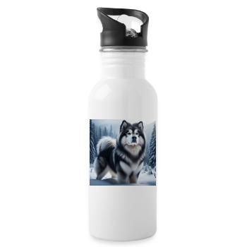 Malamute d’Alaska - Gourde avec paille intégrée - blanc - Droite