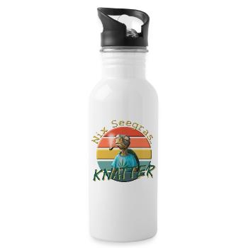 Chill Toad: Funny Rattle T-Shirt Design - Water bottle with straw - white - Right