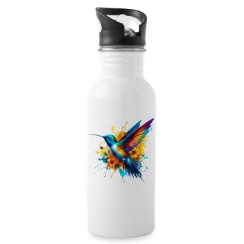 Kolibri - Trinkflasche mit integriertem Trinkhalm - Weiß - Rechts