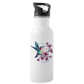Kolibri - Trinkflasche mit integriertem Trinkhalm - Weiß - Rechts