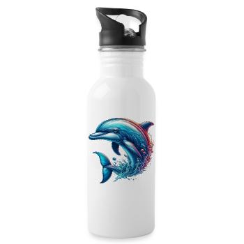Delfin - Trinkflasche mit integriertem Trinkhalm - Weiß - Rechts