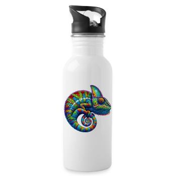 Caméléon - Gourde avec paille intégrée - blanc - Droite