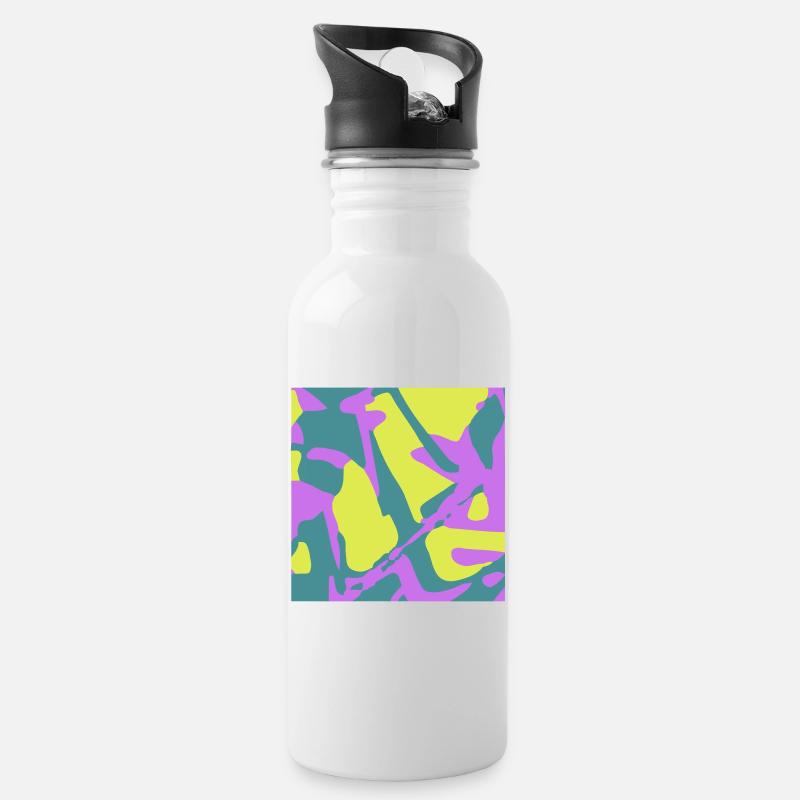 Camouflage - Gourde avec paille intégrée - blanc