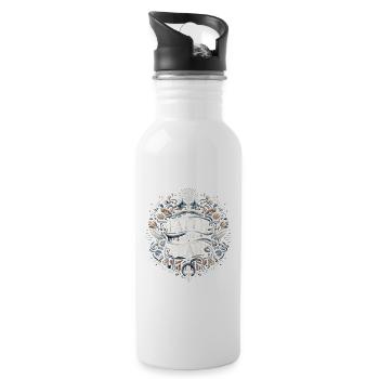 Faith Over Fear Emblem - Water bottle with straw - white - Right