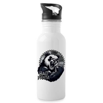 Bad Panda Rampage - Water bottle with straw - white - Right