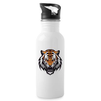 Tigre - Gourde avec paille intégrée - blanc - Droite