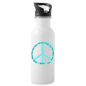 Designs for Peace - Peace symbol - Water bottle with straw - white - Right