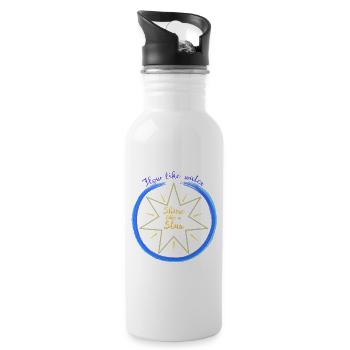 Flow like water, shine like a star II - Trinkflasche mit integriertem Trinkhalm - Weiß - Rechts