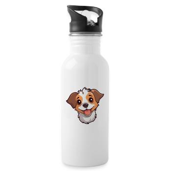 Cirnechi Dell Ätna Hunderasse Aquarell Karikatur Ka - Trinkflasche mit integriertem Trinkhalm - Weiß - Rechts