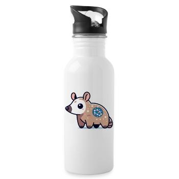 Opossum tacheté stellaire : butineur cosmique - Gourde avec paille intégrée - blanc - Droite