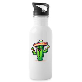 Fiesta-Kaktus: Der Saguaro-Shaker - Trinkflasche mit integriertem Trinkhalm - Weiß - Rechts