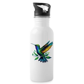 Colibri - Gourde avec paille intégrée - blanc - Droite