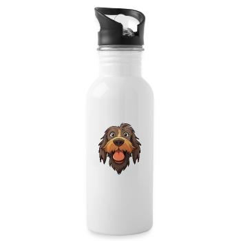 Spinoni Italiani Hunderasse Aquarell Karikatur Kawa - Trinkflasche mit integriertem Trinkhalm - Weiß - Rechts