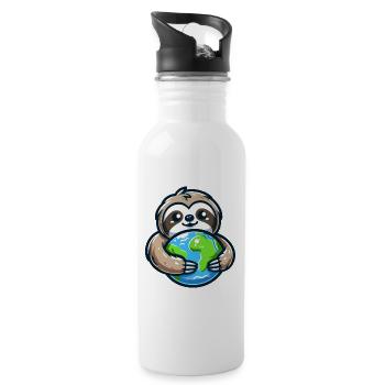 Embrace the Earth Sloth - Water bottle with straw - white - Right