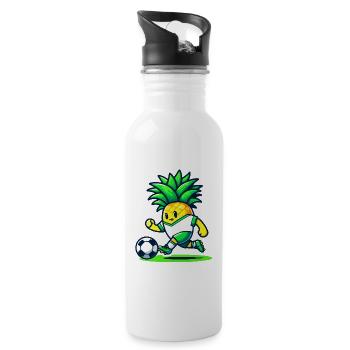 Gardien de but ananas : la star du football - Gourde avec paille intégrée - blanc - Droite