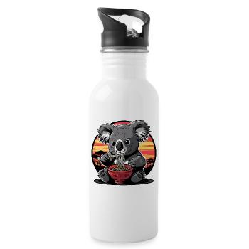Funny Koala Bear Ramen Noodles Koala Bear Koala - Water bottle with straw - white - Right