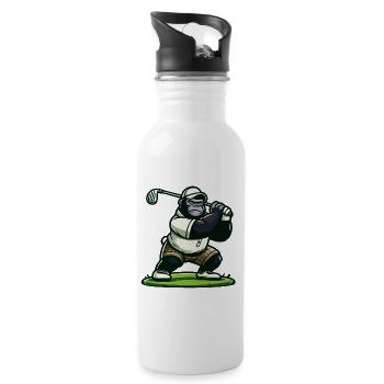 Golf-Gorilla - Trinkflasche mit integriertem Trinkhalm - Weiß - Rechts
