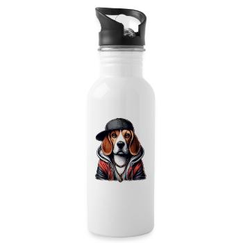 Cadeau Cappy pour chien Beagle Gangsta - Gourde avec paille intégrée - blanc - Droite
