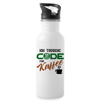Programmer Software Developer Code - Water bottle with straw - white - Right