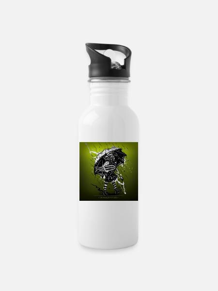 school's out for war - Trinkflasche mit integriertem Trinkhalm - Weiß