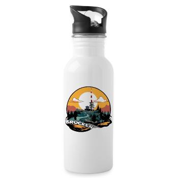 Brocken | Brocken in the Harz Mountains | Brocken Transmission Tower - Water bottle with straw - white - Right