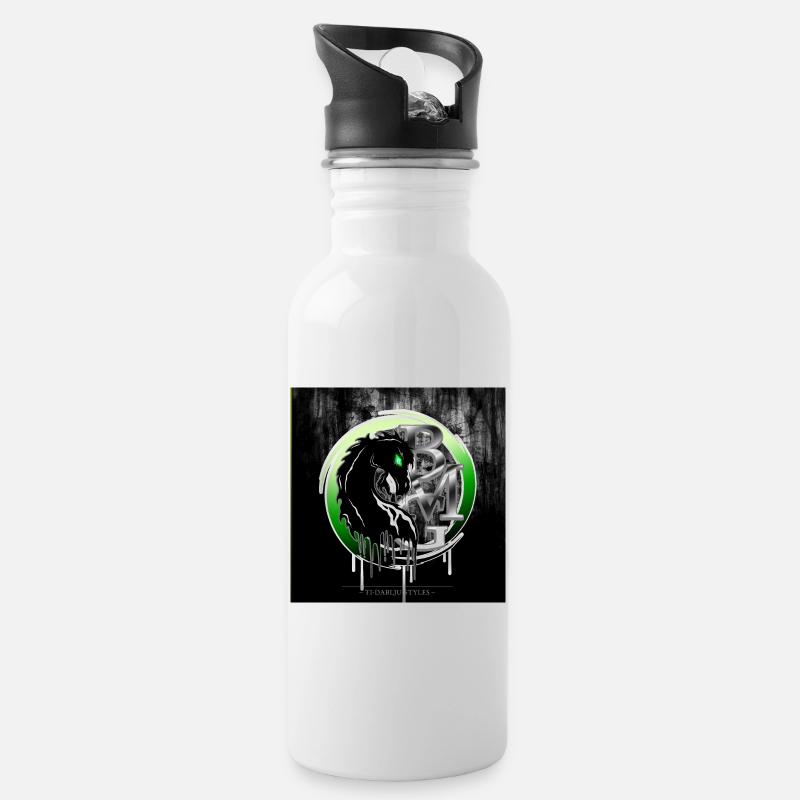 BMG -square - Water bottle with straw - white