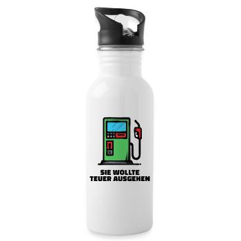 Pompe à carburant de déclaration d’essence de station-service de ravitaillement - Gourde avec paille intégrée - blanc - Droite