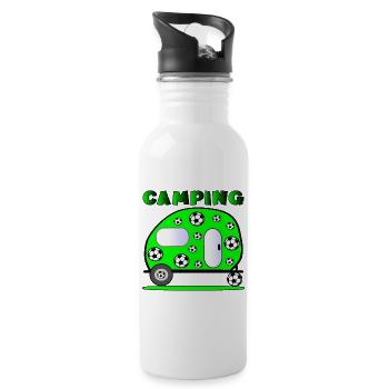 CAMPING WITH KIDS - SOCCER - Water bottle with straw - white - Right