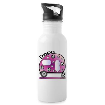 CAMPINGPLATZ - CAMPING PAPA - Trinkflasche mit integriertem Trinkhalm - Weiß - Rechts