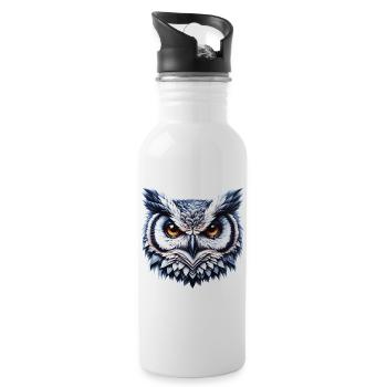 Owl - Water bottle with straw - white - Right