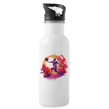 Magic basketball shot against the background of the sunset - Water bottle with straw - white - Right