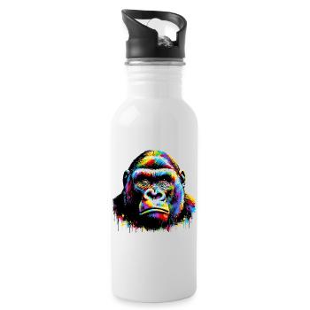 Gorilla - Water bottle with straw - white - Right